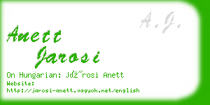 anett jarosi business card